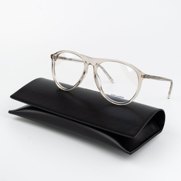 Saint Laurent Women Eyeglasses Transparent Beige Pilot SL667OPT 003 BRAND NEW - Picture 1 of 11